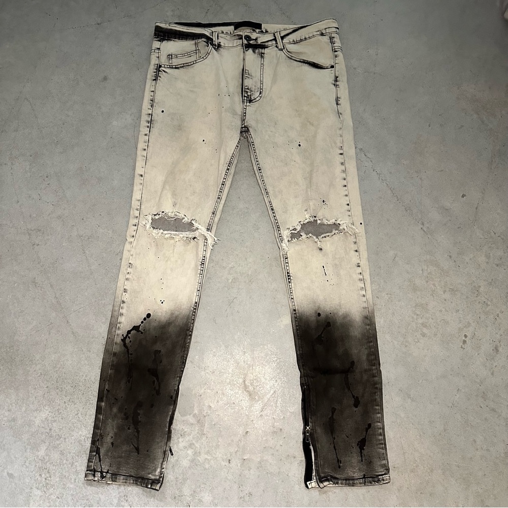 KDNK Black and Gray Men’s Jeans